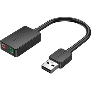 Vention Externe geluidskaart USB 2.0 CDYB0 2-poorts 0,15m (USB), Geluidskaart, Zwart