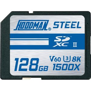 Hoodman 128GB 1500X-SDXC UHS-II Klasse 10 U3 8K V60 (SDXC, 128 GB, U1, UHS-II), Geheugenkaart
