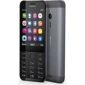 Nokia 230 DS (2,8&quot;) Grijs, Zilver Feature phone (0.13 GB, Juoda, 2.80"", Dubbele SIM, 0.00 Mpx), Smartphone, Zwart