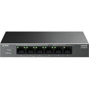 TP-Link LS106LP - PoE schakelaar (6 ports), Netwerkschakelaar