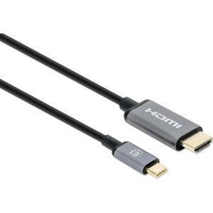 Manhattan USB C - HDMI (type A) (2 m, HDMI), Videokabel