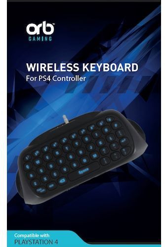 ORB Playstation 4 Controller Toetsenbord Blauw Zwart Verlicht (PS4), Controller, Zwart