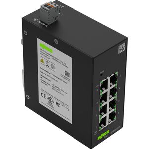 Wago 852-112/000-001 Industrial-ECO- (8 ports), Netwerkschakelaar, Zwart