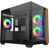 Cooler Master CoolerMaster Geh Elite 481 Wood Black (mATX, ITX), PC-behuizing, Zwart