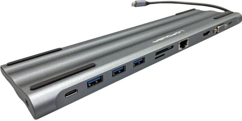 LC-Power - LC-HUB-C-MULTI-8 - USB-Hub - Zilver, Zwart - Aluminium