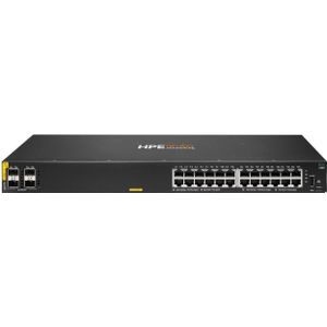 Aruba E 6100 PoE 4SFP+ schakelaar (24 ports), Netwerkschakelaar, Zwart