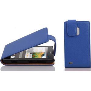 Cadorabo Flip met structuurhoes (Huawei Ascend G700), Smartphonehoes, Blauw