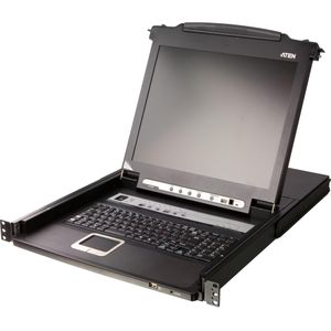 Aten 8-poorts 17" LCD KVMP schakelaar, KVM schakelaars, Zwart