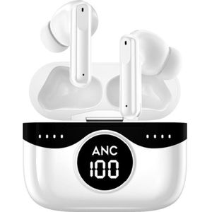 Blavec Bluetooth-Kopfhörer TWS BW-04 Prime Active ANC+ENC (BW04PA-W) weiss (ANC, 6 h, Draadloze), Koptelefoon, Wit