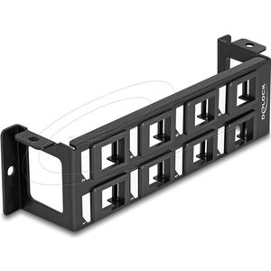 Delock 86517 - Keystone beugel 8-poorts paneelmontage verticaal, Server accessoires, Zwart