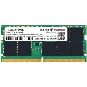 Transcend TS4GSA72V6E - PC-geheugenmodule - Groen - DDR5 32 GB - 5600 MHz - SO-DIMM