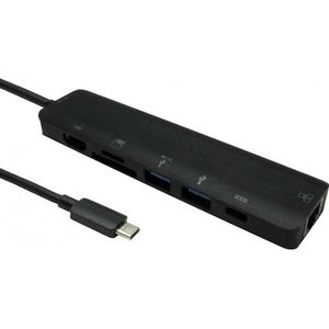 Cables Direct CDL USB C 7-in-1 adapter (USB-C), Docking station + USB-hub