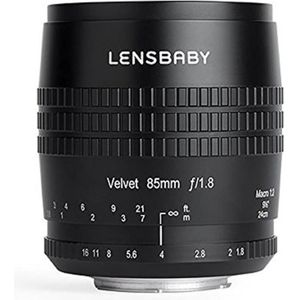 Lensbaby Velvet 85mm f/1.8 Nikon F (Nikon F, APS-C / DX, Volledig formaat), Objectief, Zwart