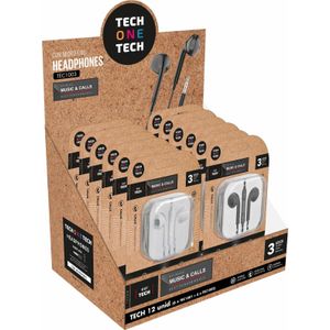 Tech One Tech TEC1003 (Bedraad), Koptelefoon, Wit, Zwart