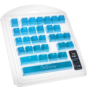 Ducky Rubber keycap set, 31 toetsen, double-shot, rubberised, voor backlight, Keycaps, Blauw