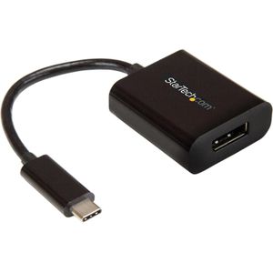 StarTech DISPLAYPORT ADAPTER USB-C (DP, 18 cm), Data + Video Adapter, Zwart