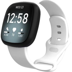 Cover-Discount Fitbit Versa 4 / Sense 2 - Silicone vervangende armband wit (Silicone), Horlogebandjes, Wit