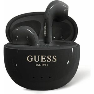 Guess - TWS Koptelefoon - Zwart - Glanzend Effect Eivorm Gedrukt Klassiek Logo - Draadloos - 24 uur