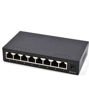 Diprogress Desktop Ethernet Schakelaars 8 Poorten 10-100 (8 ports), Netwerkschakelaar, Zwart