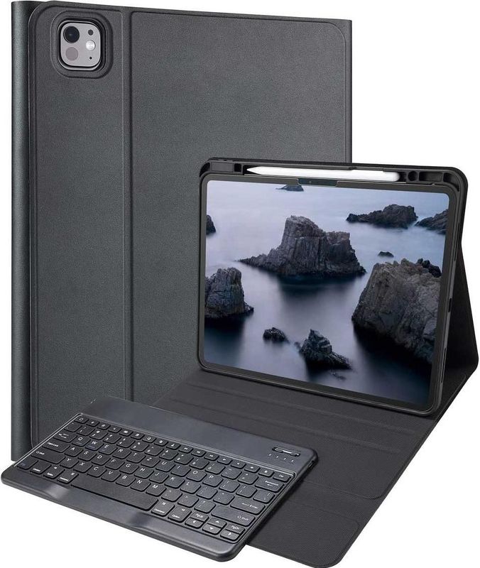 Accezz - QWERTZ Bluetooth Keyboard Bookcase - Zwart - Tablet Toetsenbord voor iPad Pro 13 (2024) M4