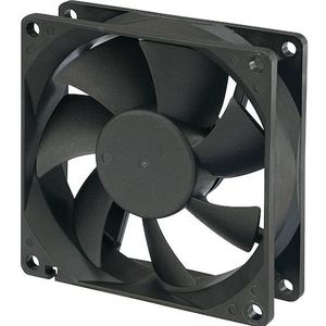 Tru Components RD8025B12H Axiale ventilator 12 V/DC 57 mü/h (L x B x H) 80 x 80 x 25 mm (80 mm, 1 x), PC ventilator, Zwart