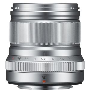 Fujifilm Fujinon XF 50mm f/2 R WR (Fujifilm Fujinon XF, APS-C / DX), Objectief, Zilver