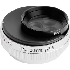 Lensbaby Trio 28 Fuji X (Fujifilm X, Volledig formaat, APS-C / DX, Micro Vier Derde), Objectief, Zilver