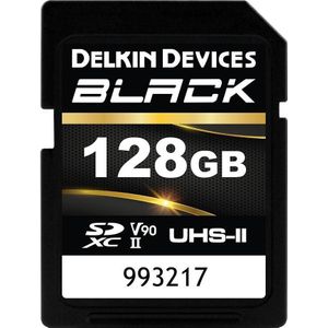 Delkin - UHS-II SDXC - Geheugenkaart - Zwart - 128GB - R:300MB/s W:250MB/s