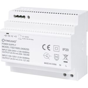 Yingjiao Zasilacz DIN YSDS 24V 6 25A 150W (150 W), PC-voedingseenheid, Wit