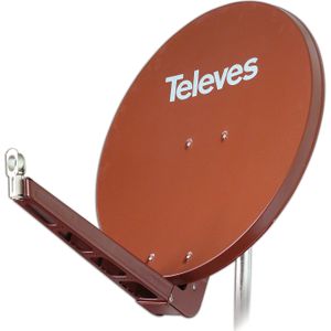 Televes S75QSD-Z (Parabolische antenne, 38.50 dB, VHF / MW / LW), SAT Spiegels + SAT Antennes, Rood