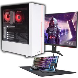 Captiva PC Advanced Gaming R93-484 TFT Bundle (Ryzen 5 7500F/RTX5060 8GB GDDR7/SSD 1TB/32GB/WLAN/Windows 11 (1000 GB, 32 GB, AMD Ryzen 5 7500F, GeForce RTX 5060), PC, Wit