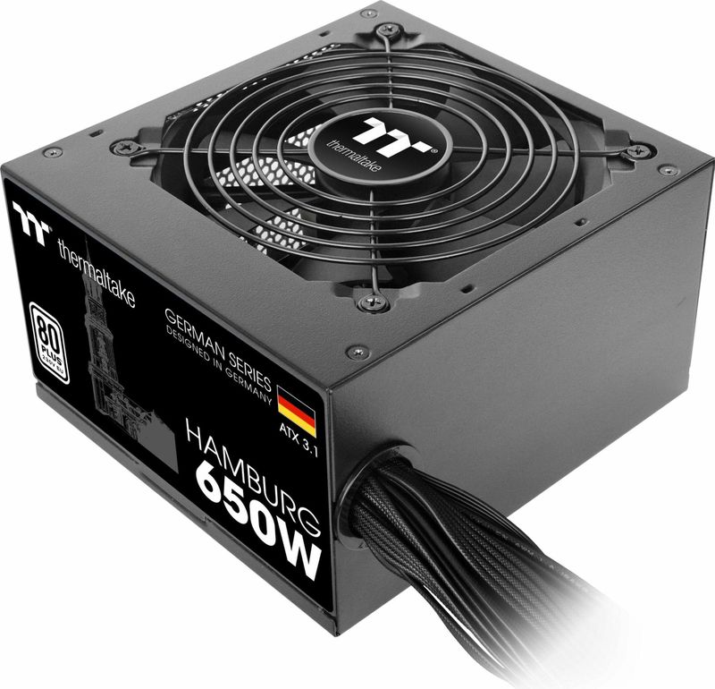 Thermaltake TT Hamburg 650W ATX3.1 (nul watt) (650 W), PC-voedingseenheid, Zwart
