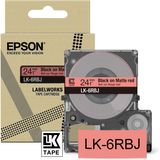 Epson - Etiketteringstape - Mat Rood/Zwart - 24mm LK-6RBJ