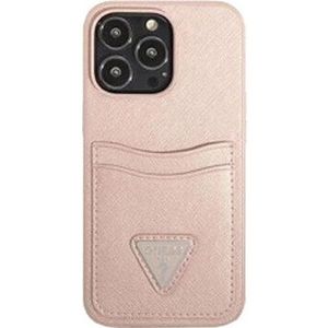 Guess GUHCP13XP4TPP iPhone 13 Pro Max 6,7"" różowy/roze hardcase 4G Driehoek Logo Cardslot (iPhone 13 Pro Max), Smartphonehoes, Roze