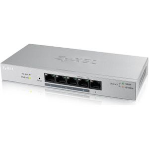 Zyxel GS1200-5HP v2 5 poortswitch, 1Gbps (5 ports), Netwerkschakelaar, Zilver