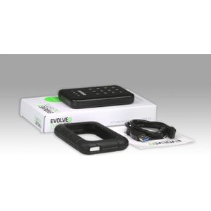 Evolveo 2,5" Encrypt 1, externe rámeÄek na HDD, USB 3.0 (2.5"), Harddisk behuizing, Zwart