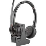 Poly Savi 8220-M Stereo voor op kantoor (Draadloze), Kantoorheadset, Zwart