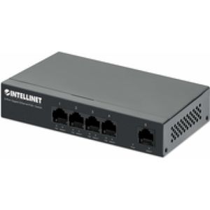 Intellinet - 5-poorts Gigabit Ethernet PoE+ - Netwerkschakelaar - Zwart - 1000 Mbps, 30 Watt per poort