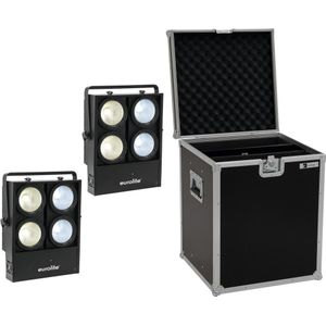 Eurolite Set 2x Audience Blinder 4x100W LED COB CW/WW + Koffer, DJ-apparatuur