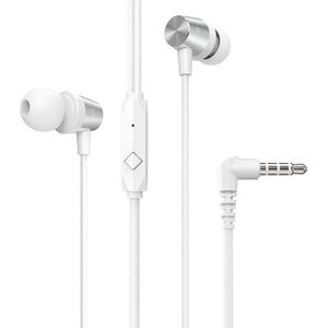 Hoco Wired headphones wire earphones Jack 3,5 mm with microphone M79 white (Bedraad), Koptelefoon, Wit