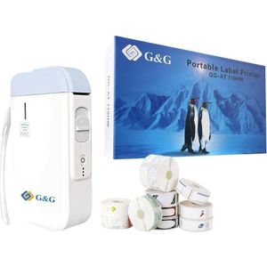G&G GG-AT 110HW Labelprinter Direct thermisch 203 x 203 dpi Labelbreedte (max.): 12 mm Bluetooth (203 dpi), Labelprinter, Wit