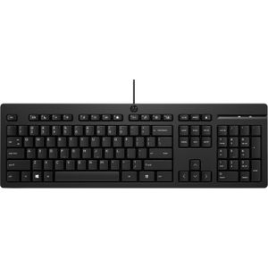 HP 125 G2 USB WIRED KEYBOARD (FR) (FR, Bedraad), Toetsenbord, Zwart