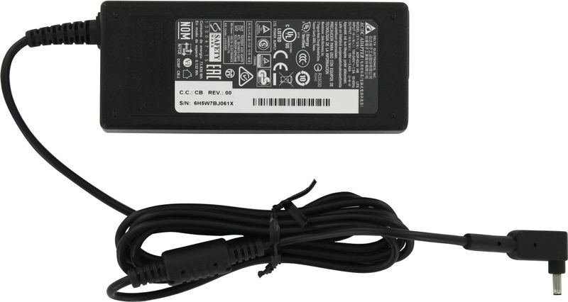 Acer ADAPTER.AC.65W.1.1x3.0x7.7.BLA (65 W), Voeding voor notebooks, Zwart