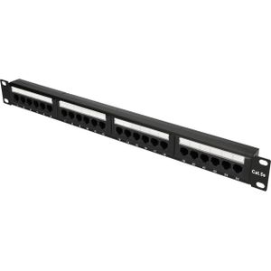 Extralink 24 POORT CAT5E UTP PATCHPANEEL, Accessoires voor serverkasten, Zwart