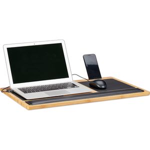 Relaxdays laptoptafel schoot - schoottafel - bedtafel - laptopstandaard bamboe - knietafel
