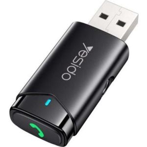 Yesido - Wireless Aux Car Receiver (YAU40) - Handsfree Call, HD Sound Quality - Black, Auto-adapter, Zwart