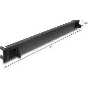 Delock 48,26cm 19Zoll 1 HE Blindpanel ABS Kunststoff mit Einrastfunktion Snap-In schwarz, Accessoires voor serverkasten, Zwart