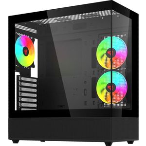 Savio - SIGMA X1 - PC-behuizing - Zwart - ATX/mATX/ITX
