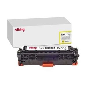 Viking - Tonercartridge - Geel - Compatibel met HP 304A CC532A - 2800 pagina's