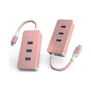 Adam Elements CASA Hub PDC601- 6-poorts hub met kaartlezer voor geheugenkaarten, roségoud (USB-C, 6 ports), Docking station + USB-hub, Roze